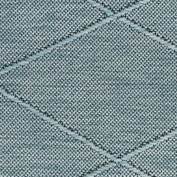 4' X 6' Aqua And Ivory Geometric Indoor Outdoor Area Rug