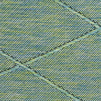 4' X 6' Blue Geometric Power Loom Non Skid Area Rug
