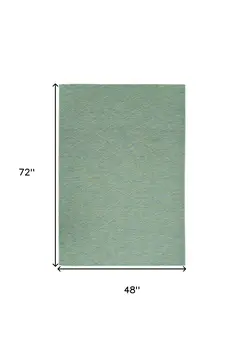 4' X 6' Blue Geometric Power Loom Non Skid Area Rug