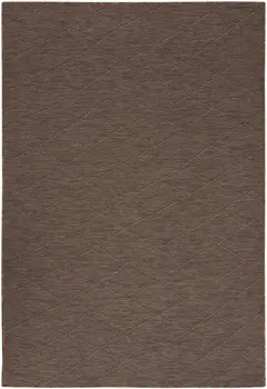 4' X 6' Brown Geometric Power Loom Non Skid Area Rug