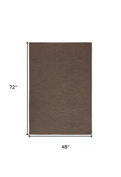 4' X 6' Brown Geometric Power Loom Non Skid Area Rug