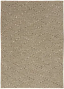 4' X 6' Natural And Light Brown Geometric Indoor Outdoor Area Rug