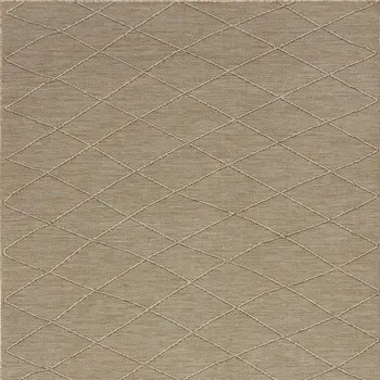 4' X 6' Natural And Light Brown Geometric Indoor Outdoor Area Rug