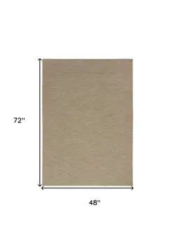 4' X 6' Natural And Light Brown Geometric Indoor Outdoor Area Rug