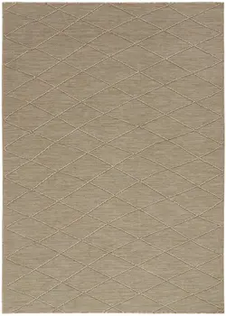 4' X 6' Natural And Light Brown Geometric Indoor Outdoor Area Rug