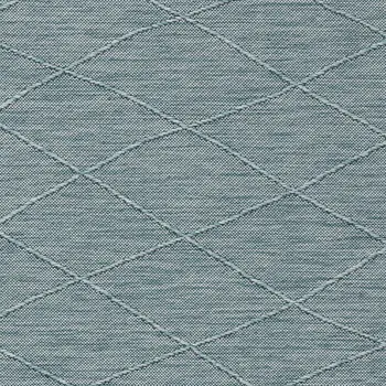 3' X 5' Aqua And Ivory Geometric Indoor Outdoor Area Rug