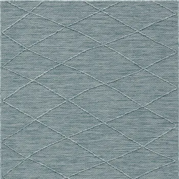 3' X 5' Aqua And Ivory Geometric Indoor Outdoor Area Rug