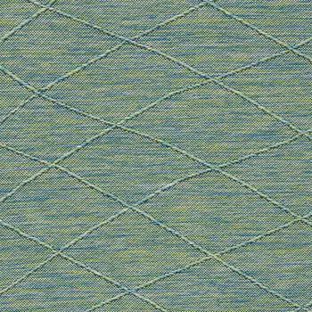 3' X 5' Blue And Green Geometric Indoor Outdoor Area Rug