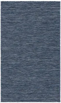 3' X 5' Navy Blue And Ivory Geometric Indoor Outdoor Area Rug