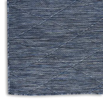 3' X 5' Navy Blue And Ivory Geometric Indoor Outdoor Area Rug