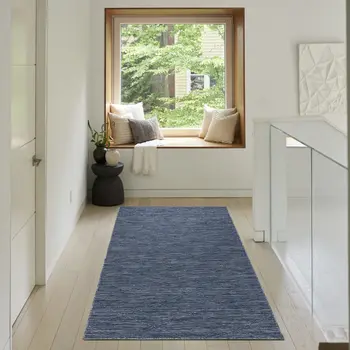 3' X 5' Navy Blue And Ivory Geometric Indoor Outdoor Area Rug