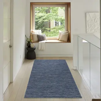 3' X 5' Navy Blue And Ivory Geometric Indoor Outdoor Area Rug