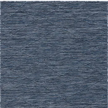 3' X 5' Navy Blue And Ivory Geometric Indoor Outdoor Area Rug