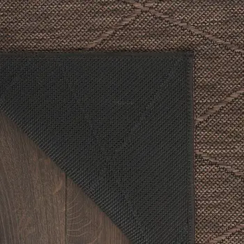3' X 5' Dark Brown And Brown Geometric Indoor Outdoor Area Rug