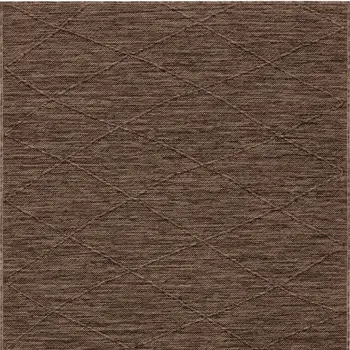 3' X 5' Dark Brown And Brown Geometric Indoor Outdoor Area Rug