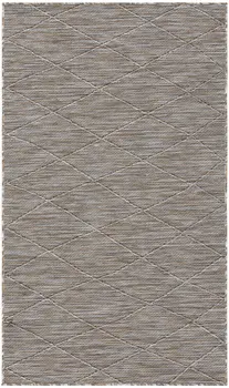 3' X 5' Gray And Light Gray Geometric Indoor Outdoor Area Rug