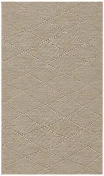 3' X 5' Natural And Light Brown Geometric Indoor Outdoor Area Rug