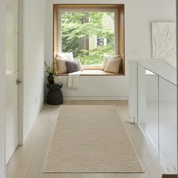 3' X 5' Natural And Light Brown Geometric Indoor Outdoor Area Rug