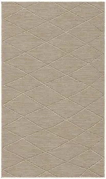 3' X 5' Natural And Light Brown Geometric Indoor Outdoor Area Rug