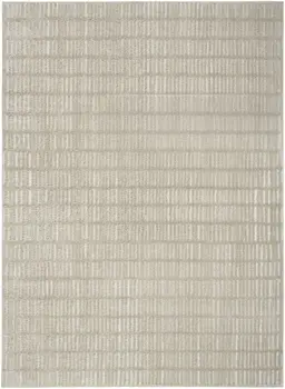 8' X 10' Ivory and Gray Geometric Area Rug