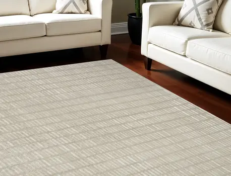 8' X 10' Ivory and Gray Geometric Area Rug