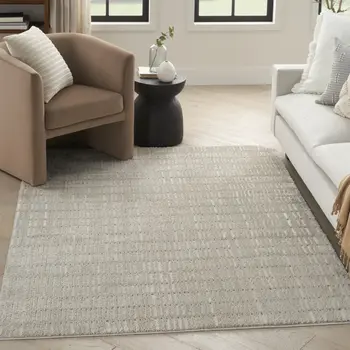 8' X 10' Ivory and Gray Geometric Area Rug