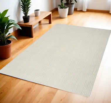 4' X 6' Ivory and Gray Geometric Area Rug