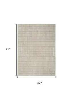 4' X 6' Ivory and Gray Geometric Area Rug