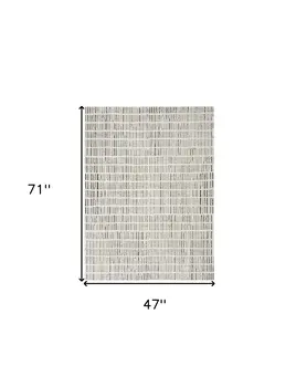4' X 6' Ivory and Black Geometric Area Rug