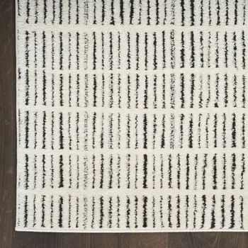 4' X 6' Ivory and Black Geometric Area Rug