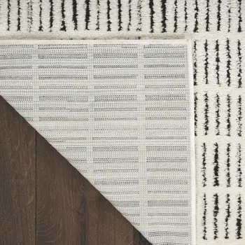 4' X 6' Ivory and Black Geometric Area Rug
