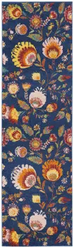 8' Orange And Red Floral Runner Rug
