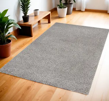 4' X 6' Gray Shag Area Rug