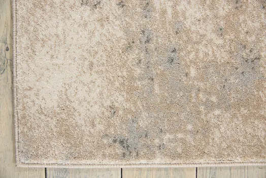4' X 6' Ivory and Teal Blue Abstract Area Rug
