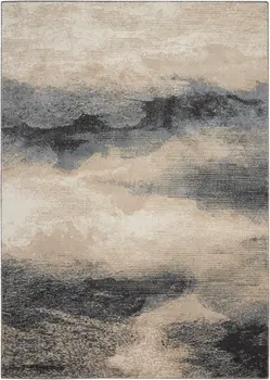 4' X 6' Gray Black and Beige Abstract Area Rug