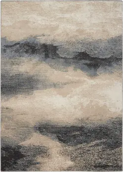 4' X 6' Gray Black and Beige Abstract Area Rug