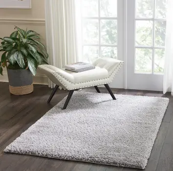 3' X 5' Gray Shag Distressed Area Rug