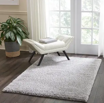 3' X 5' Gray Shag Distressed Area Rug