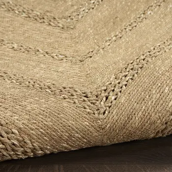 5' X 7' Natural And Brown Handmade Indoor Outdoor Area Rug