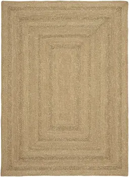 4' X 6' Natural And Brown Handmade Indoor Outdoor Area Rug