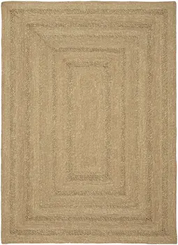 4' X 6' Natural And Brown Handmade Indoor Outdoor Area Rug