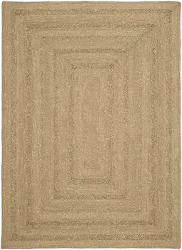 4' X 6' Natural And Brown Handmade Indoor Outdoor Area Rug