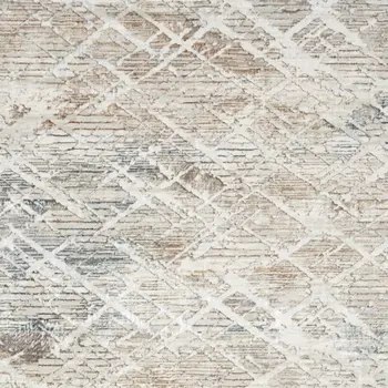 4' X 6' Ivory Black and Gray Abstract Non Skid Area Rug