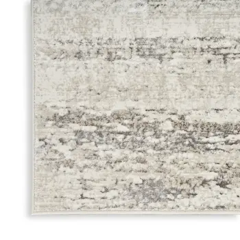 4' X 6' Cream and Gray Abstract Non Skid Area Rug