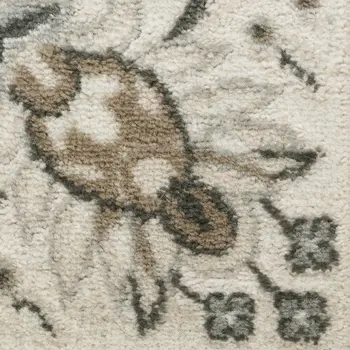 4' X 6' Cream and Gray Abstract Non Skid Area Rug