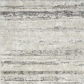 4' X 6' Cream and Gray Abstract Non Skid Area Rug