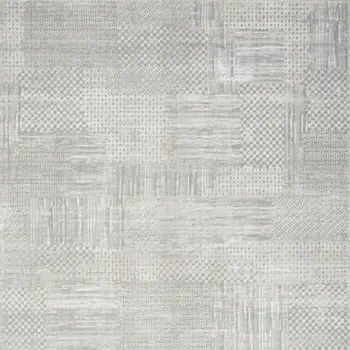 4' X 6' Ivory Silver and Gray Abstract Non Skid Area Rug