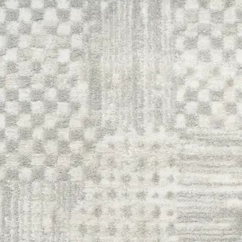 4' X 6' Ivory Silver and Gray Abstract Non Skid Area Rug