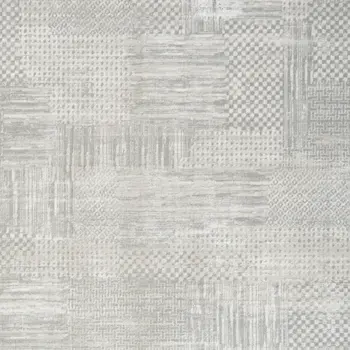 4' X 6' Ivory Silver and Gray Abstract Non Skid Area Rug