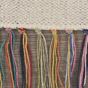 4' X 6' Orange Southwestern Handmade Area Rug With Fringe